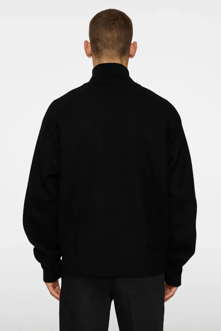 Sale Bon Boiled Wool Quarter Zip Knitwear|Tops