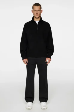 Sale Bon Boiled Wool Quarter Zip Knitwear|Tops