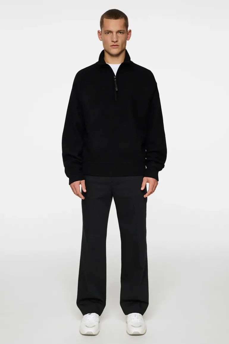 Sale Bon Boiled Wool Quarter Zip Knitwear|Tops