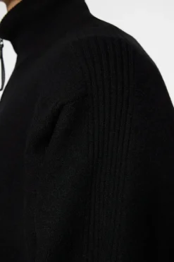 Sale Bon Boiled Wool Quarter Zip Knitwear|Tops