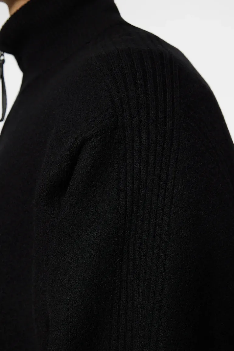 Sale Bon Boiled Wool Quarter Zip Knitwear|Tops