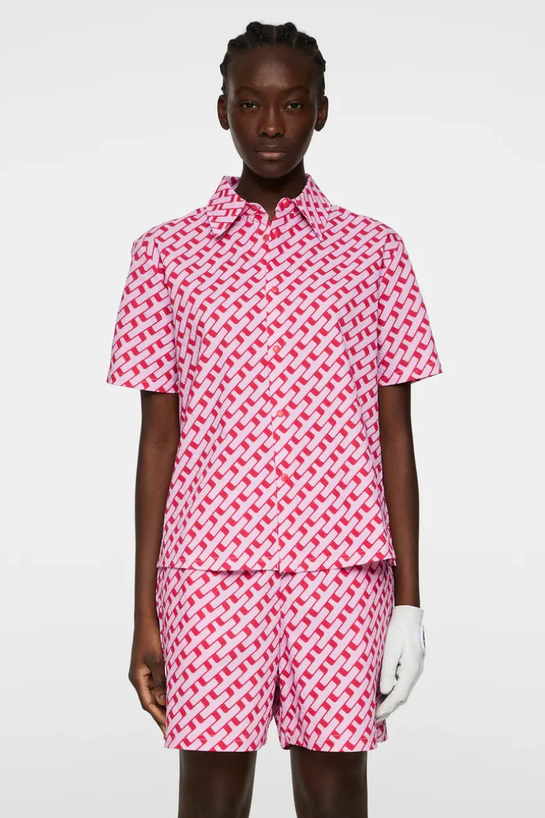 Store Linda Printed Shirt Golf|Tops