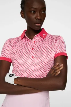 New Tour Tech Print Polo Golf|Tops